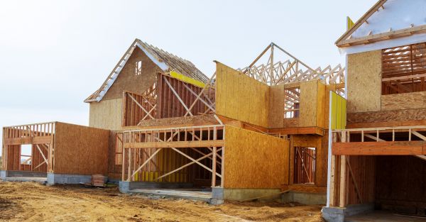 wooden framing of a house under construction that Brockhouse Well & Pump will work on